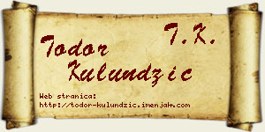 Todor Kulundžić vizit kartica